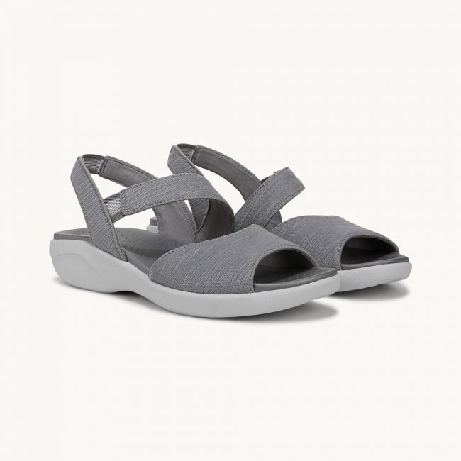 LifeStride Cheerful Strappy Sandal - Graphite Waxy Fabric LifeStride Cheerful Strappy Sandal - Graphite Waxy Fabric