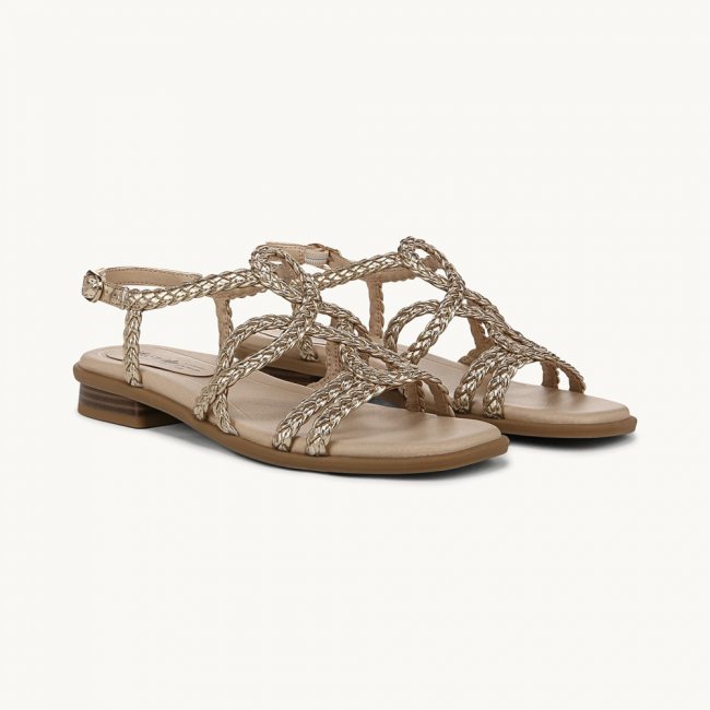 LifeStride Reagan Strappy Sandal - Gold Faux Leather LifeStride Reagan Strappy Sandal - Gold Faux Leather