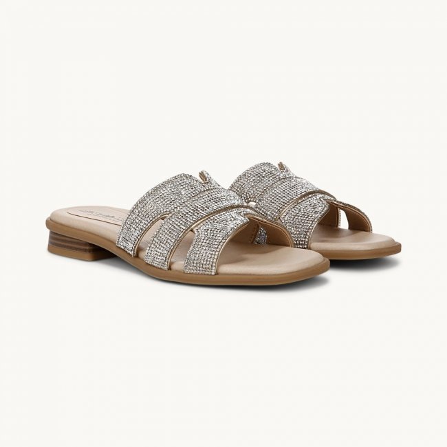 LifeStride Royalty Bling Sandal - Gold Faux Leather LifeStride Royalty Bling Sandal - Gold Faux Leather