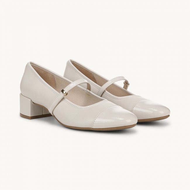 LifeStride Brooke Mary Jane - Bone Faux Leather LifeStride Brooke Mary Jane - Bone Faux Leather