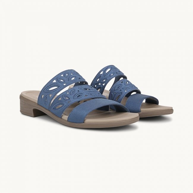 LifeStride Poppy Strappy Sandal - Elemental Blue Shimmer Fabric LifeStride Poppy Strappy Sandal - Elemental Blue Shimmer Fabric