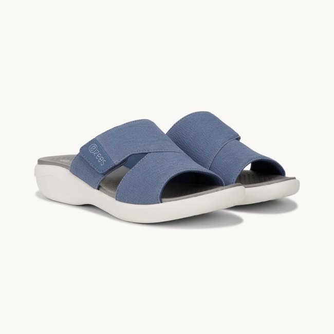 LifeStride Carefree Wedge Sandal - Blue Fabric LifeStride Carefree Wedge Sandal - Blue Fabric