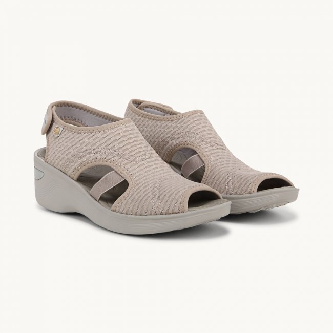 LifeStride Dream Wedge Sandal - Beige Fabric LifeStride Dream Wedge Sandal - Beige Fabric