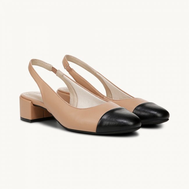 LifeStride Becoming Slingback Pump - Sienna/Black Faux Leather LifeStride Becoming Slingback Pump - Sienna/Black Faux Leather