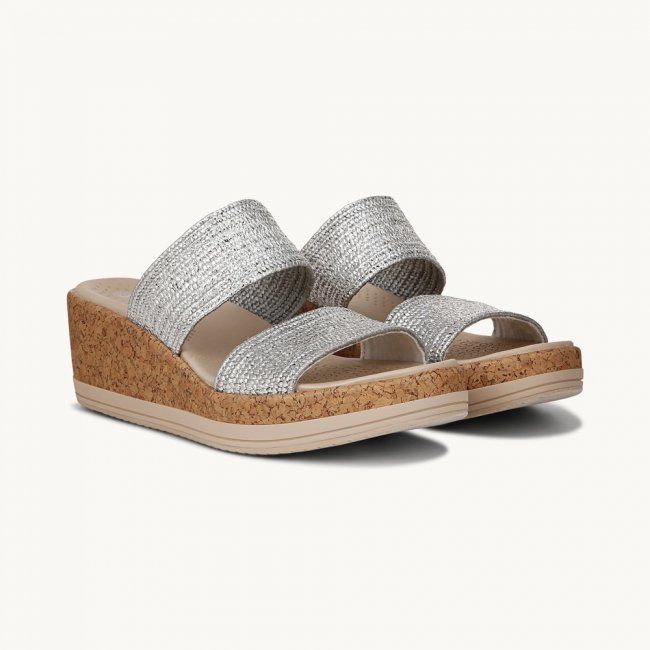 LifeStride Resort Wedge Sandal - Silver Fabric LifeStride Resort Wedge Sandal - Silver Fabric