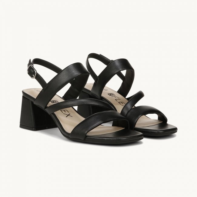 LifeStride Celia Strappy Sandal - Black Faux Leather LifeStride Celia Strappy Sandal - Black Faux Leather