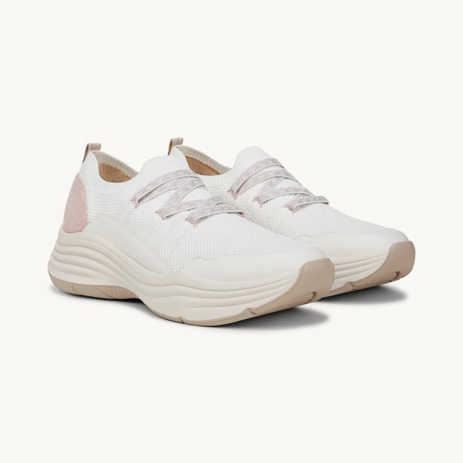 LifeStride Impact Sneaker - White Knit Fabric LifeStride Impact Sneaker - White Knit Fabric