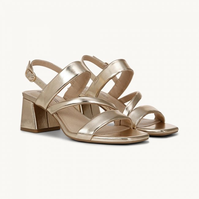 LifeStride Celia Strappy Sandal - Gold Faux Leather LifeStride Celia Strappy Sandal - Gold Faux Leather