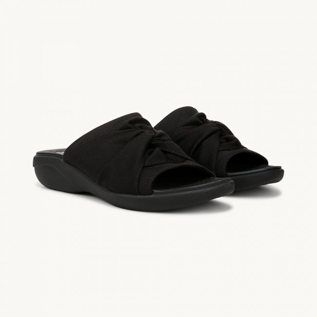 LifeStride Cherish Slide Sandal - Black Stretch Fabric LifeStride Cherish Slide Sandal - Black Stretch Fabric