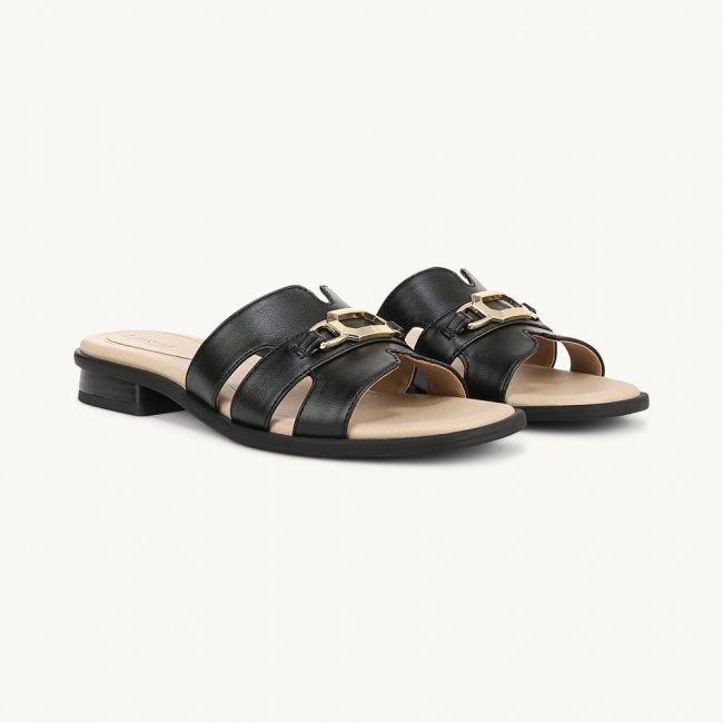 LifeStride Royalty Bit Sandal - Black Faux Leather LifeStride Royalty Bit Sandal - Black Faux Leather