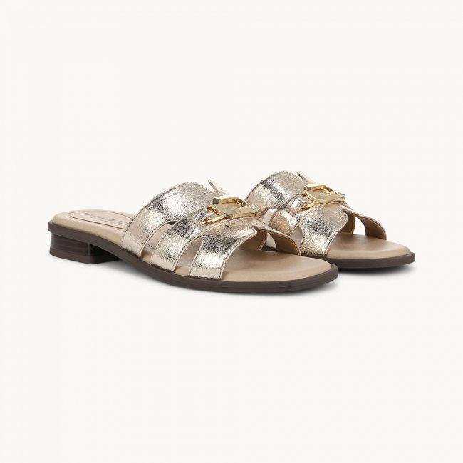 LifeStride Royalty Bit Sandal - Platino Gold Faux Leather LifeStride Royalty Bit Sandal - Platino Gold Faux Leather