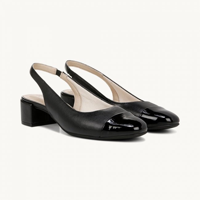 LifeStride Becoming Slingback Pump - Black Faux Leather LifeStride Becoming Slingback Pump - Black Faux Leather