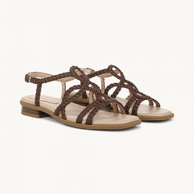 LifeStride Reagan Strappy Sandal - Cocoa Brown Faux Leather LifeStride Reagan Strappy Sandal - Cocoa Brown Faux Leather