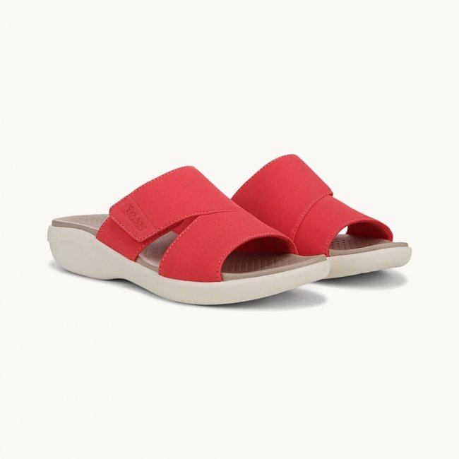 LifeStride Carefree Wedge Sandal - Coral Beach Knit Fabric LifeStride Carefree Wedge Sandal - Coral Beach Knit Fabric