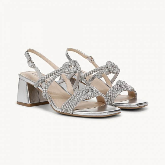 LifeStride Celeste Slingback Sandal - Silver Faux Leather LifeStride Celeste Slingback Sandal - Silver Faux Leather