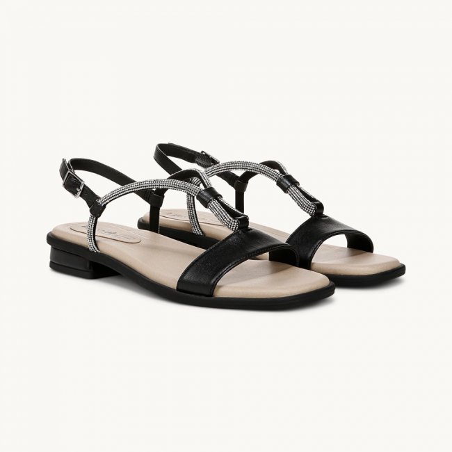 LifeStride Radiant Slingback Sandal - Black Faux Leather LifeStride Radiant Slingback Sandal - Black Faux Leather